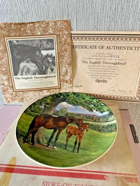 Horse Plate The English Thoroughbred Spode Bradford Exchange Perfect Boxed