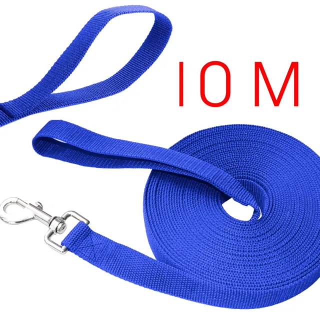 10m*2,5 cm Perro Cachorro Mascota Cachorro Entrenamiento Correa de Obediencia (Azul)