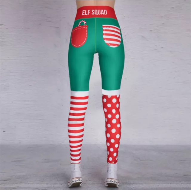 Leggings Natale per Ragazze e Donna Pantaloni Yoga Sportivi Stampati Digitalmente 3D 9
