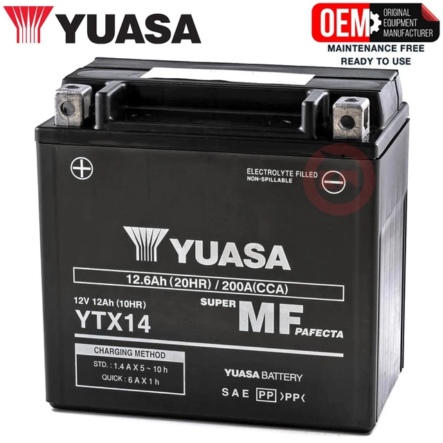 COMPATIBILE CON BMW R GS 1200 per anno 2013 al 2018 BATTERIA BOSCH YTX14-BS M60180 PRONTA PER L'UTILIZZO GIA' CARICA BATTERIE 12AH AMPERE 12V 152X88X147MM