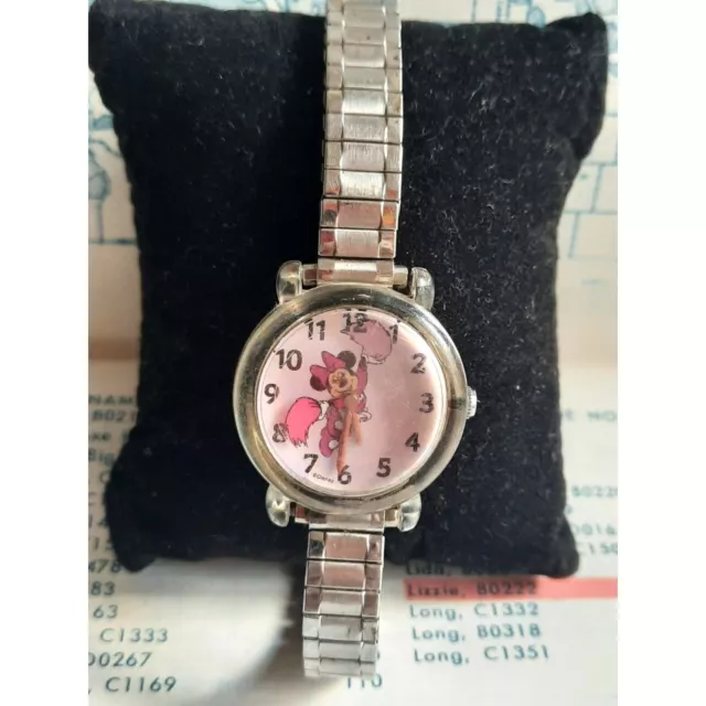 Vintage Disney SII Seiko Minnie Mouse Watch MUOOO1 New Battery Stretch Band 1990