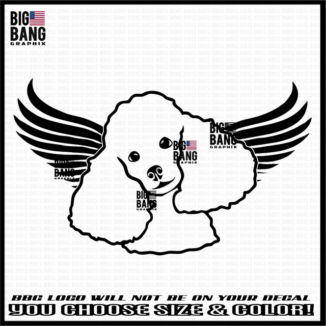TOY POODLE ANGEL Dog IN LOVING MEMORY Vinyl Decal Sticker Mom Dad Car