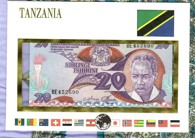 E Banknotes of All Nations Tanzania 1985 20 Shilingi P-9 UNC BE452690