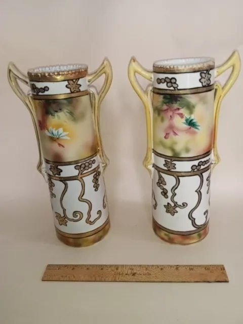 Antique Pair Of Japanese Vases,Last Qt.Of 19th.Cent. Unusual,Rare.