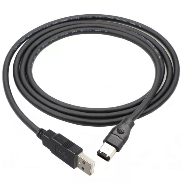 Firewire IEEE 1394 6Pin Male to USB 2.0 A Male Adaptor Convertor Cable for DV