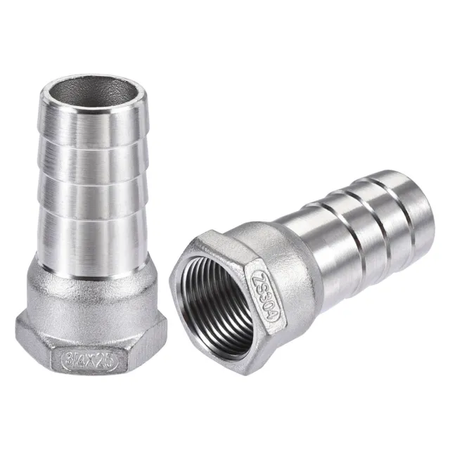 304 Stainless Steel Hose Barb Fitting Coupler 25mm Barb G3/4 Female Thread