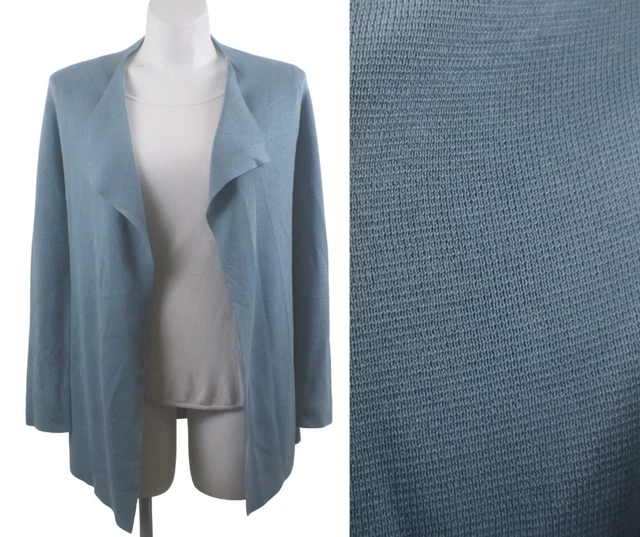 Eileen Fisher Size M Silk Cotton Knit Minimalist Open Front Cardigan NEW Sweater