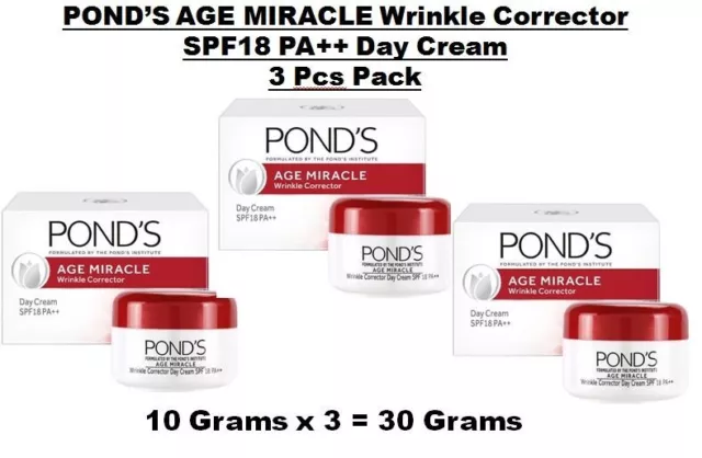 3 Pcs POND'S Age Miracle Wrinkle Corrector Day Cream SPF 18 PA++ | 10 Gram