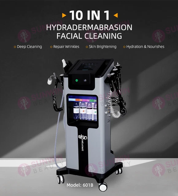 Nueva máquina exfoliadora cuidado facial 10 en 1 Hydra oxígeno oxígeno oxígeno agua RF