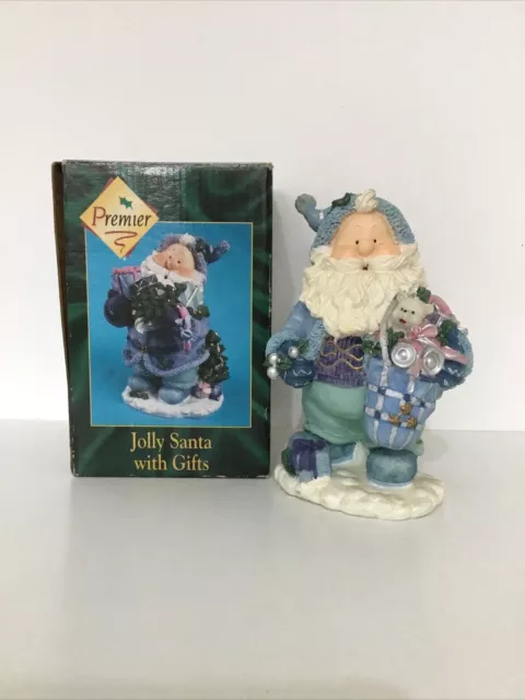 Premier Jolly Babbo Natale con regali ornamento natalizio blu 8 pollici