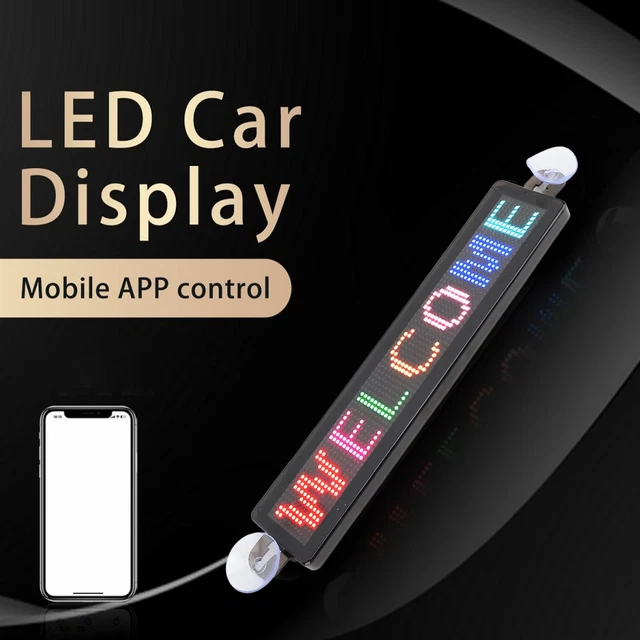 LED SCROLLING SIGN 12x72 Pixels 230x50mm BT APP Programmable LED Matrix ...