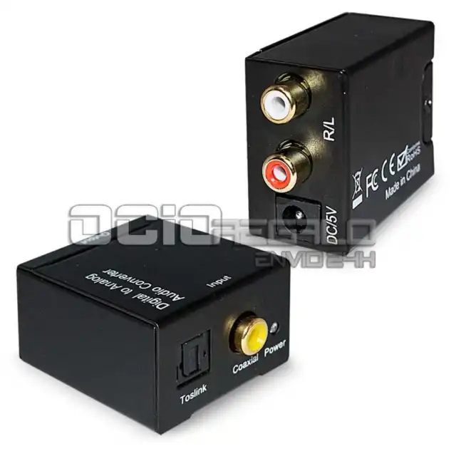 Conversor de Audio Digital Optico A Analogico Coaxial Adaptador RCA Convertidor