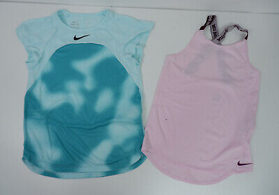 Nike Ragazze Bundle CANOTTA T SHIRT TAGLIA L-XL Rosa Blu Manica Corta Palestra Sport