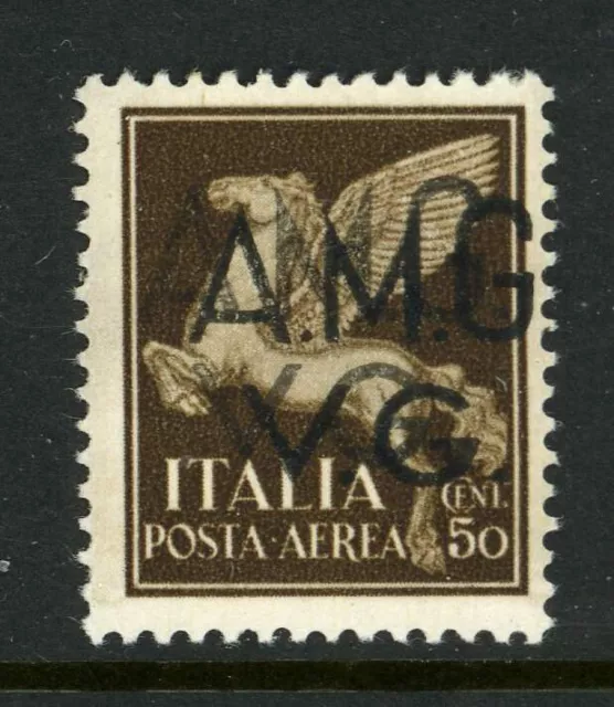 Italy AMG VG 1LN9 Double Overprint MNH Sassone Airmail 1c €300 Signed 5F525