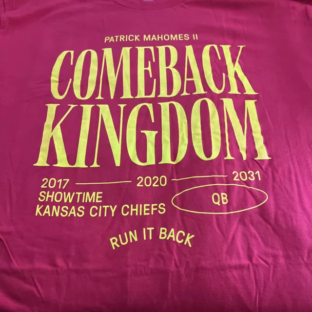 PATRICK MAHOMES RED Comeback KINGDOM Kansas City Chiefs T-SHIRT MEN'S ...