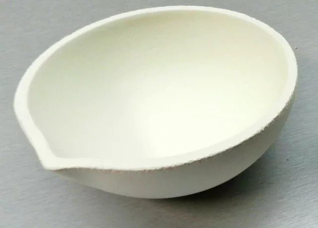 1750 Gram Melting Crucible Dish Cup Gold Silver 5-1/2” D Ceramic Bowl XLRG Italy 2