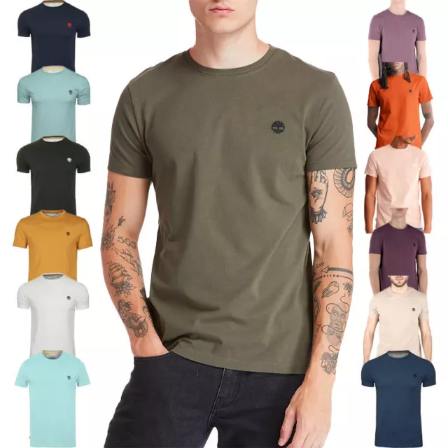 TIMBERLAND Mens T Shirt Crew Neck Short Sleeve Summer Cotton Tee Casual Top NEW