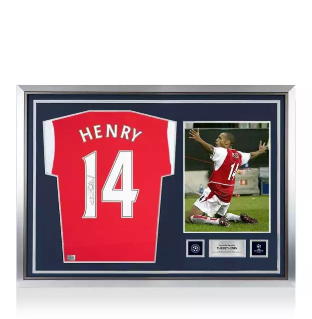 Thierry Henry Official UEFA Champions League Back Signed and Hero Framed Arsenal