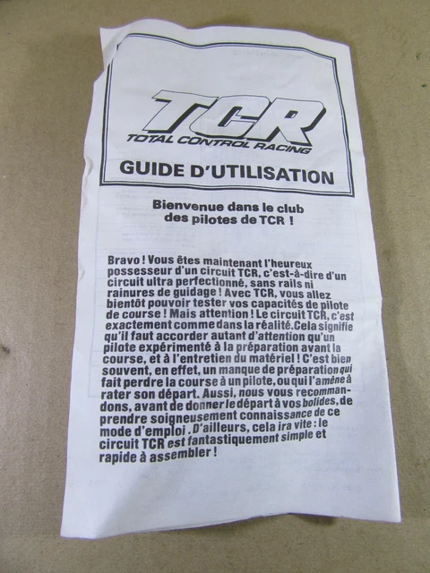 231V Vintage 1978 TCR Guide d'Utilisation Slot Car 12 Pages 10.2 X 17.5 cm