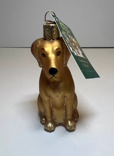 Old World Christmas labrador retreiver ornament tan gold