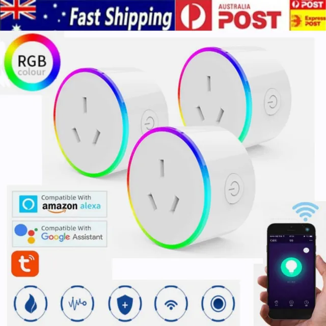 Smart WiFi AU Plug RGB Socket Switch Power Socket for Amazon Alexa Google Home