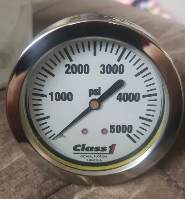 Class 1  3" oil filled Pressure Gauge, 5000 PSI