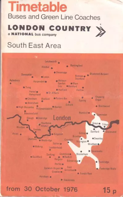BUSES & GREEN LINE COACHES TIMETABLES - South East Area, October 1976