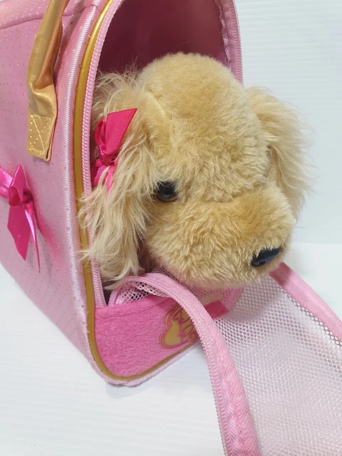 Pucci pups pink and white plush bag and schnauzer sales