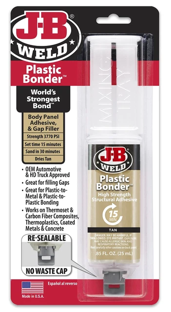 50133 Plastic Bonder Structural Adhesive Syringe - Tan - 25 ml