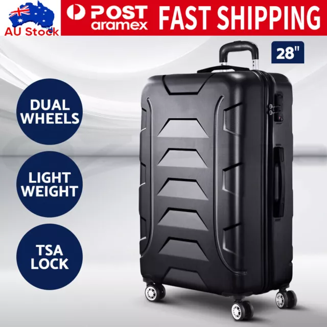 28" Luggage Trolley Travel Suitcase Set TSA Hard Case Lightweight