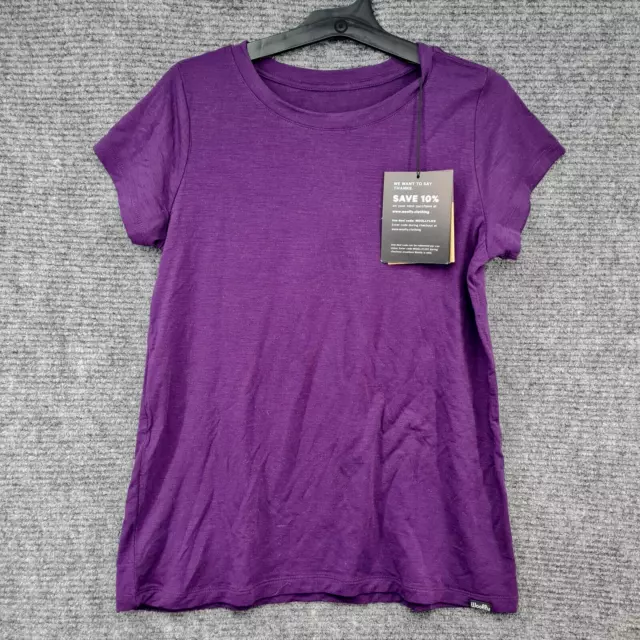 Woolly Clothing Women S Shirt Top Merino Wool Weekend Tee Purple Ultralight Plum