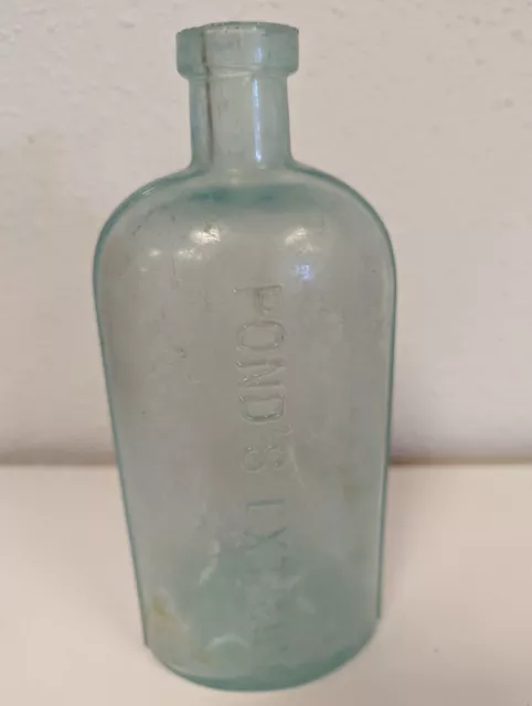 Antique Aqua Ponds Extract Glass Bottle 1846 A Blown in Mold Embossed pharmacy