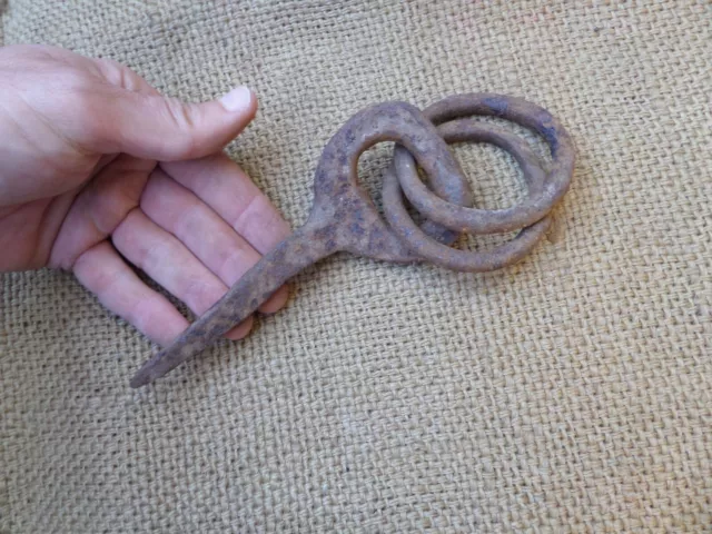 Antique Horse Tie Hitching Post Wagon Waggon Spike Ring Blacksmith Hand Forged