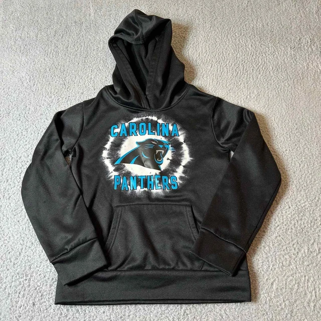 Carolina Panthers Hoodie Boys Medium Black Long Sleeve Graphic Pullover Top