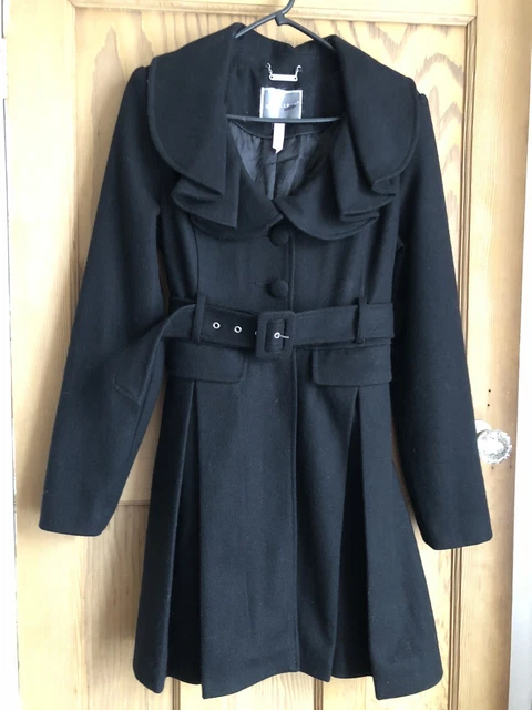 Lipsy wool blend tie coat in camel outlet