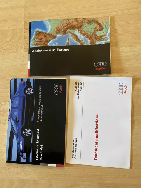 AUDI A4 SALOON / AVANT OWNERS PACK / HANDBOOK / MANUAL Printed 1995 Classic Car