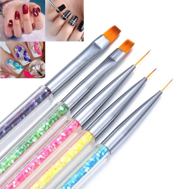 Cepillos de arte en uñas bolígrafo para puntos de uñas multifuncional cepillo de uñas lápiz delineador de uñas