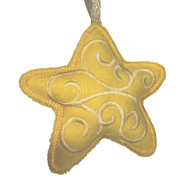 Handmade Christmas Decoration Ornament Star Yellow