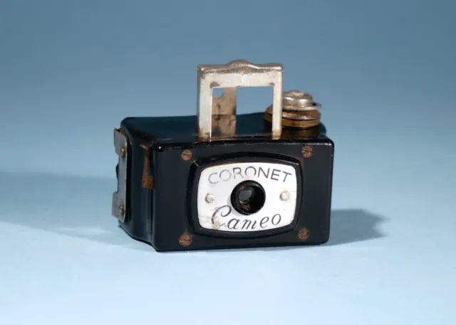 Cámara fotográfica en miniatura negra Coronet Cameo * funciona