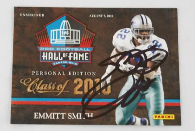 Emmitt Smith Autographed Panini HOF Football Trading Card - Dallas Cowboys