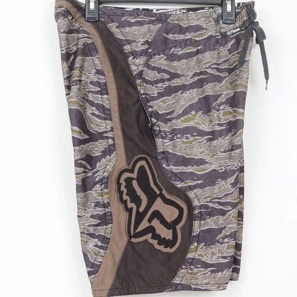 FOX Racing Men's  Brown Camo 11" Board Shorts Swim Trunks Size 34
