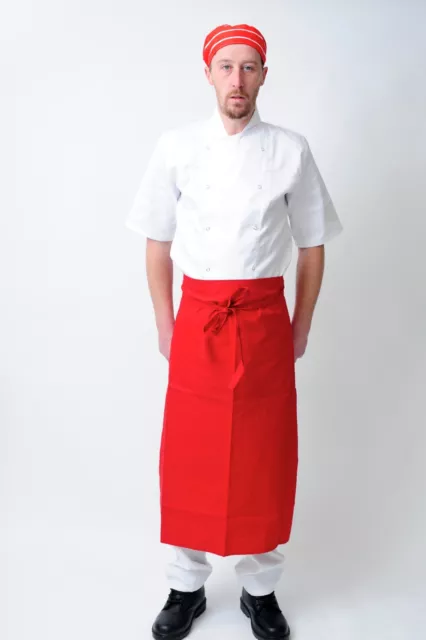 Red,Green Long Waist Apron Waiter Baker Chefs Full Length Apron Kitchen