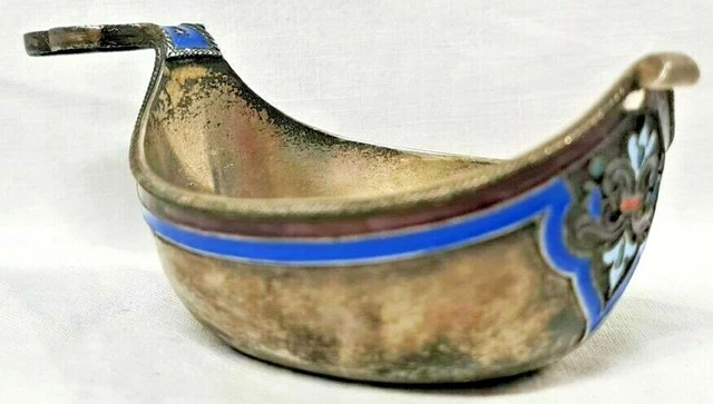 RUSSISCHER 84 ZOLOTNIKI Silber Kovsh / Kowsch, Grachev Brothers, 1873