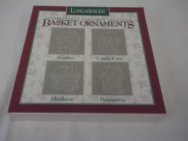 Longaberger Pewter Basket Ornaments Commemorative Christmas Collection 1995