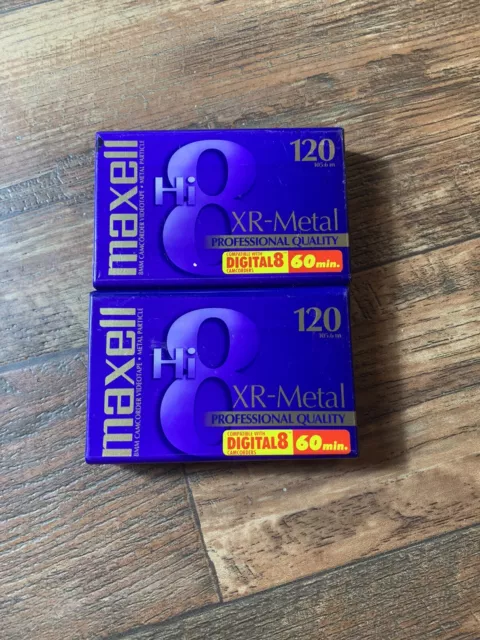 Maxell XR-Metal Hi8 120 Pro P6 120 XR Camcorder Video Tapes Lot Of 2 Brand New