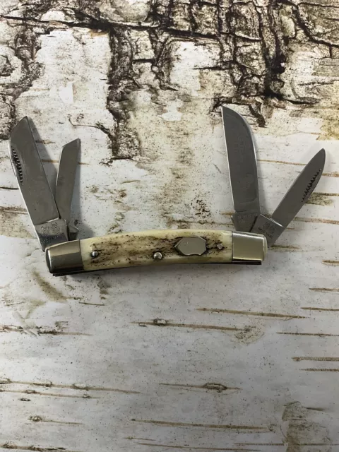 2000-2003 Bulldog 5th Gen 4 Blade Congress Stag Handles Pocket Knife