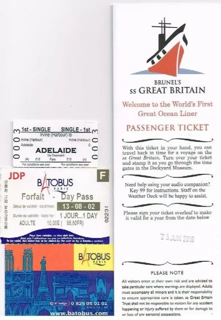 Great Britain City of Adelaide Edmondson Connexxion Rhein Batobus Paris tickets