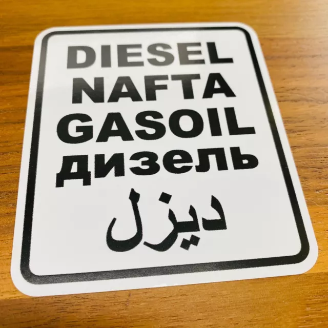 Diesel Sportello Carburante Adesivo ✔ Bianco ✔ 9cm ✔ Auto Gasoil Decalcomania ✔