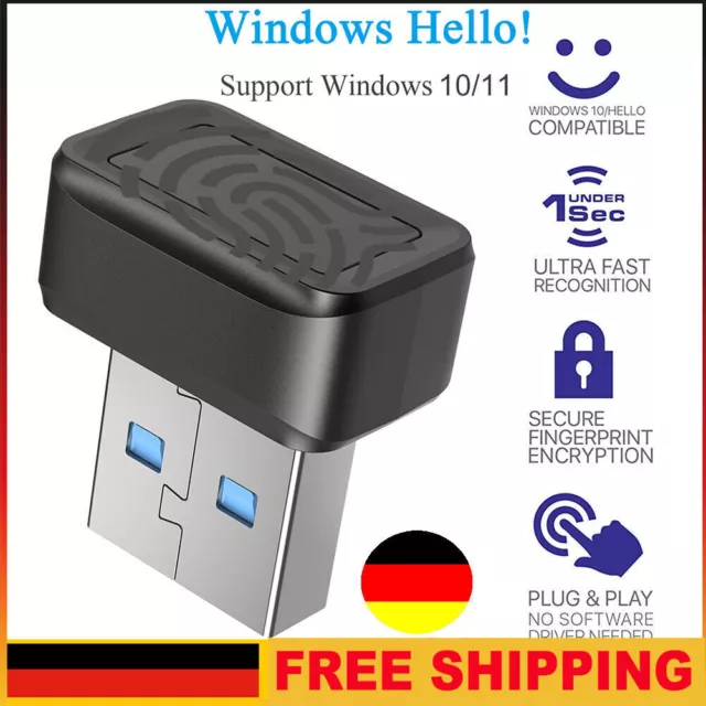 Fingerabdruck Sensor USB Dongle Fingerprint Reader Windows Hello Win 10 11 Neu