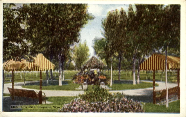 City Park ~ Cheyenne Wyoming WY ~ 1920s postcard
